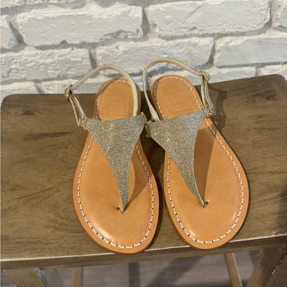 Elegant Gold and Tan Women's Sandals